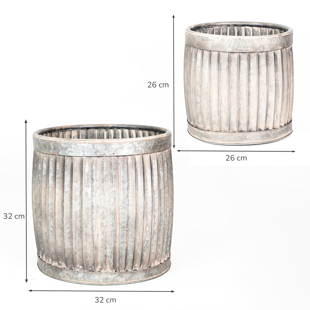 Galvanised Dolly Tub Garden Planters.