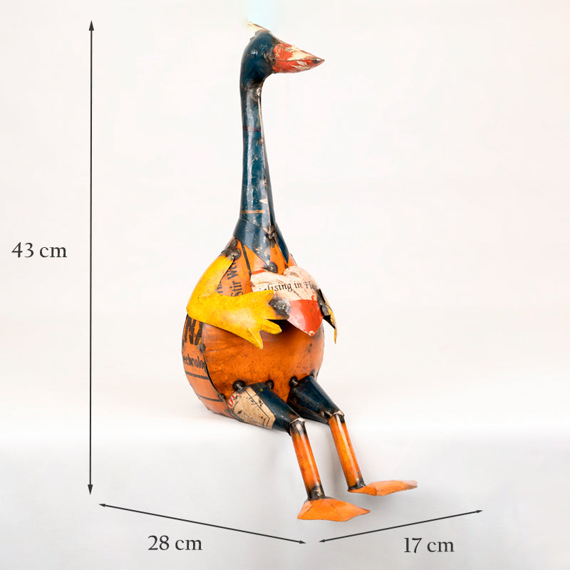 Handmade Tin Upcycled Sitting Duck Garden Ornament.