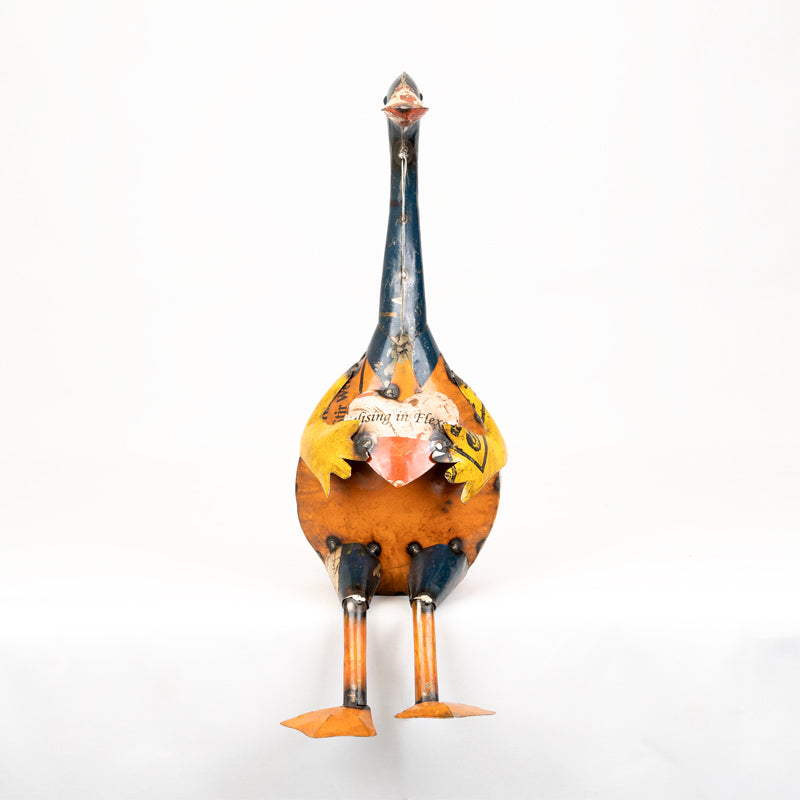 Handmade Tin Upcycled Sitting Duck Garden Ornament.