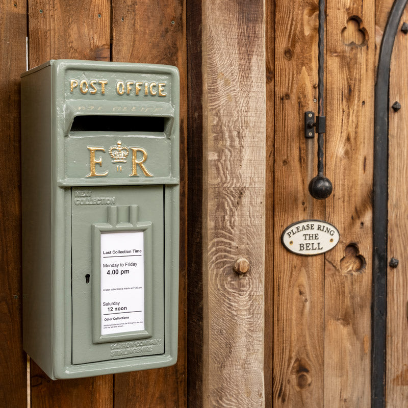 French Grey ER Wall Mounted Post Box.