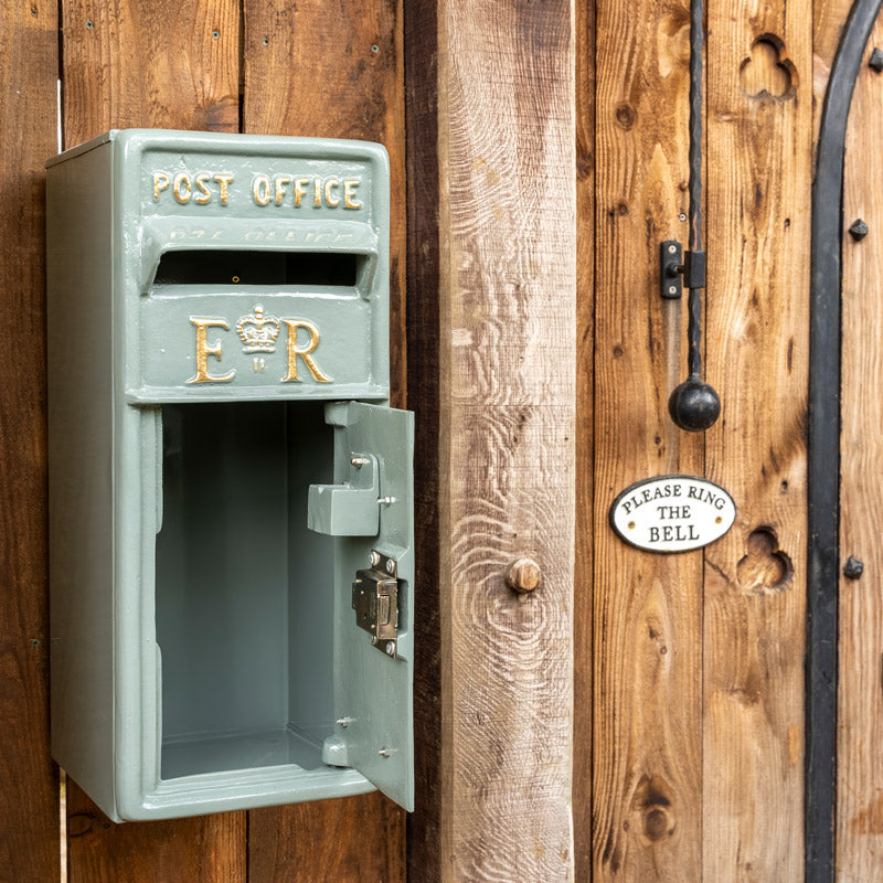 French Grey ER Wall Mounted Post Box.