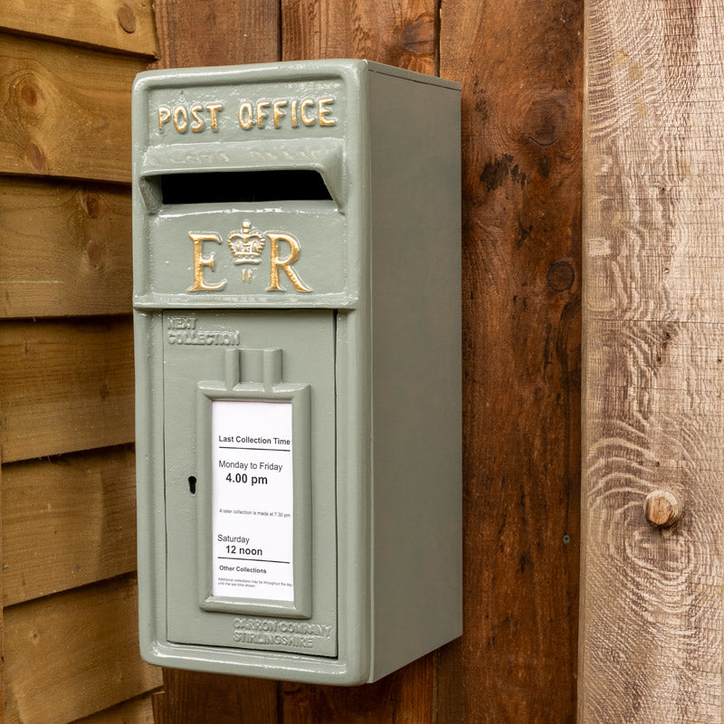 French Grey ER Wall Mounted Post Box.