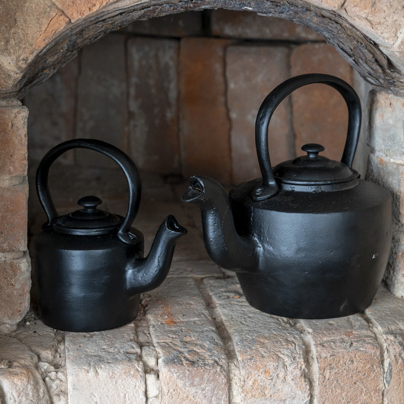 Large Black Cast Iron Kettle.