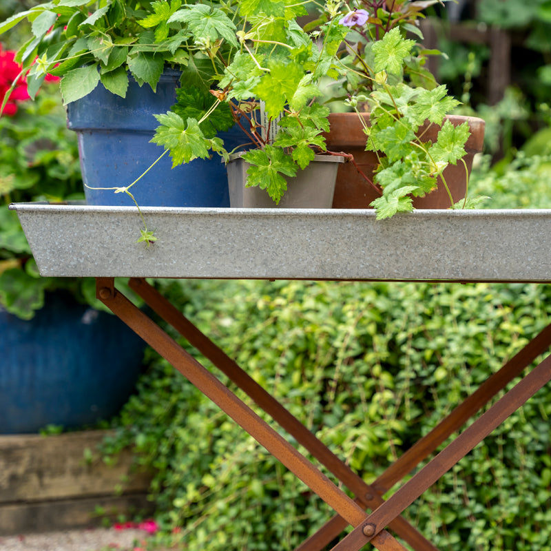 Galvanised Metal Garden Planter Tray.