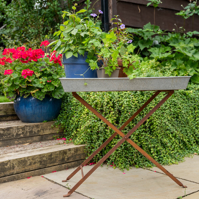 Galvanised Metal Garden Planter Tray.