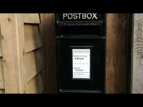Cast Iron Floorstanding Black Post Box With Stand.