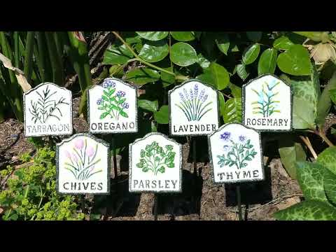 Set of Ten Herb Garden Markers.