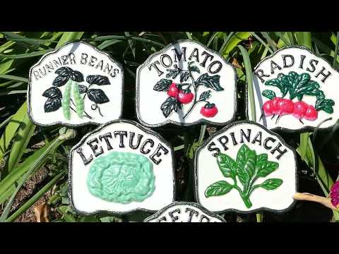 Set of Six Salad Garden Markers.