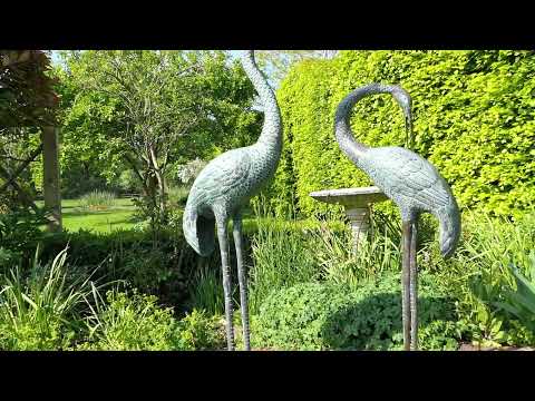 Tall Cast Aluminium Garden Cranes - Outdoor Large Bird Statues.