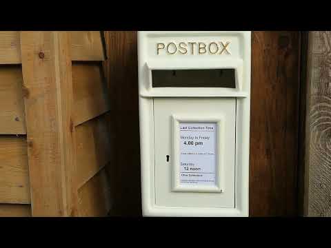 White Post Box with Stand.