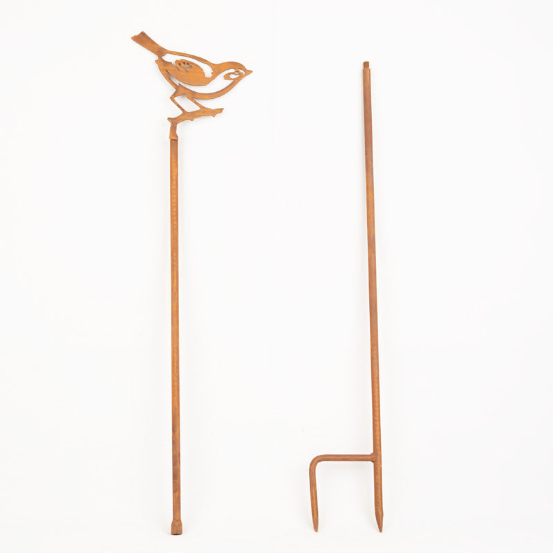 Wren Bird Ornament Laser Art Wren On Stake.