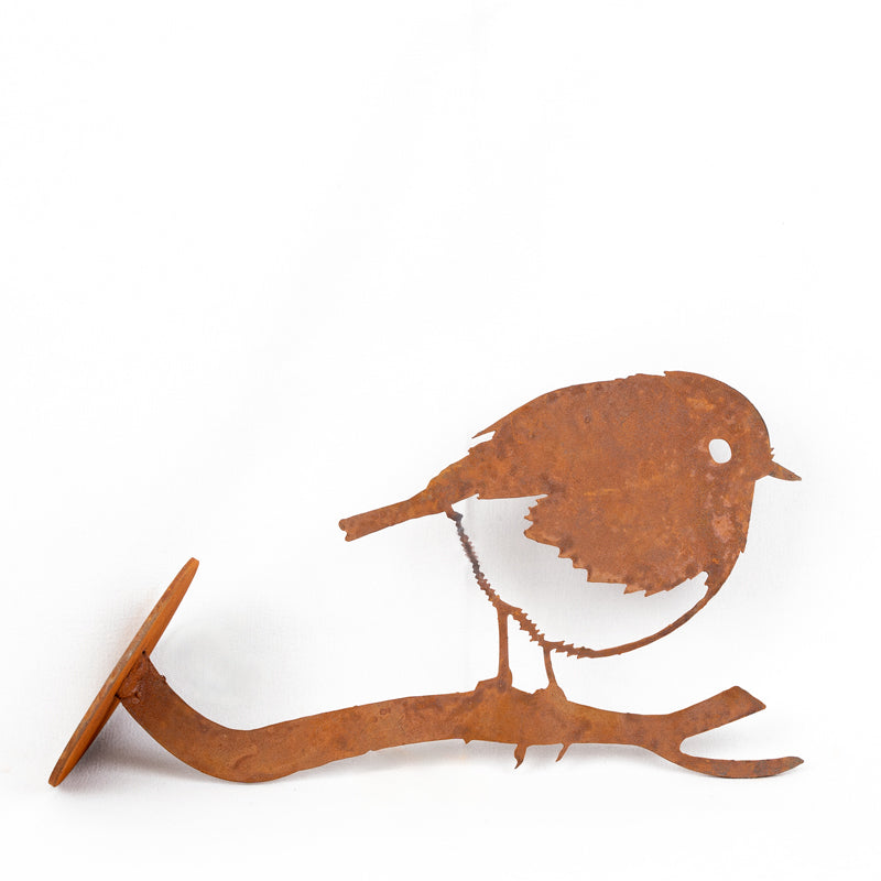 Robin Garden Ornament Laser Art On a Branch.