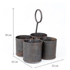 Small Metal Spice Planter | Four-Section Herb Holder.