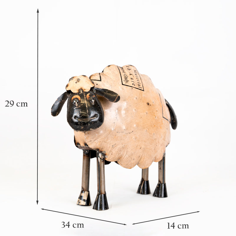 Handmade Tin Upcycled Sheep Garden Ornament.