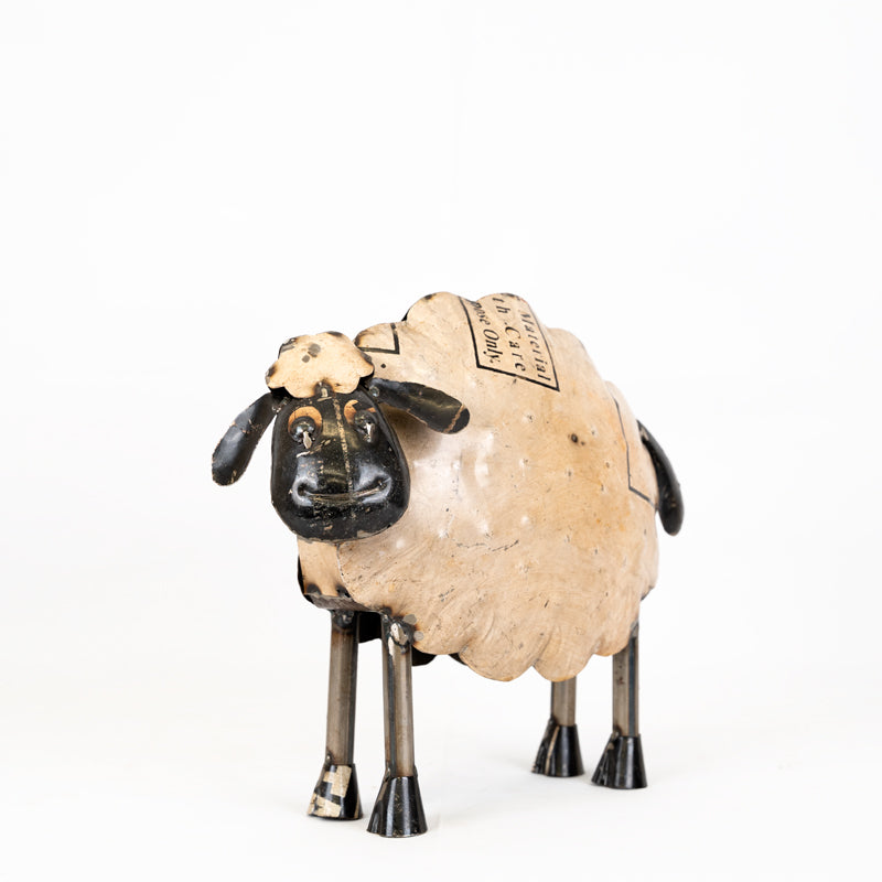 Handmade Tin Upcycled Sheep Garden Ornament.