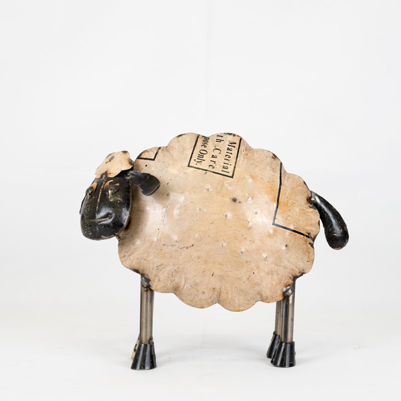 Handmade Tin Upcycled Sheep Garden Ornament.