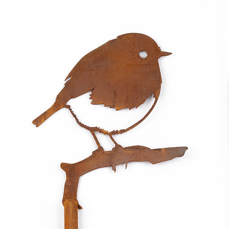 Small Robin Ornament Laser Art Robin On Stake.