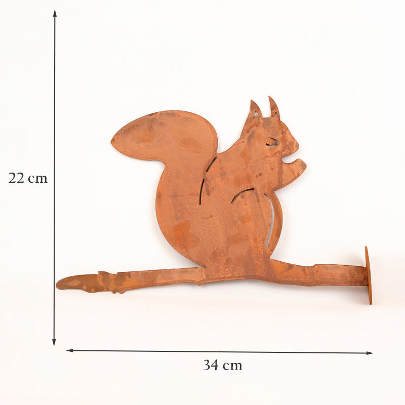 Squirrel Garden Ornament Laser Art Squirrel On A Branch.