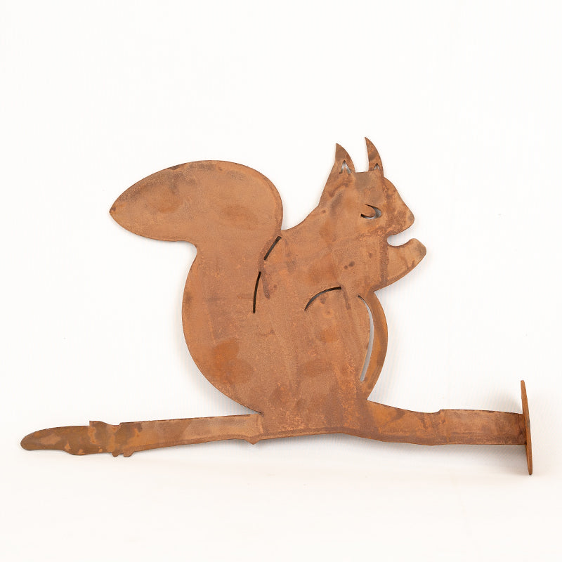 Squirrel Garden Ornament Laser Art Squirrel On A Branch.