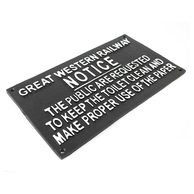 Railway Notice Sign GWR Reproduction