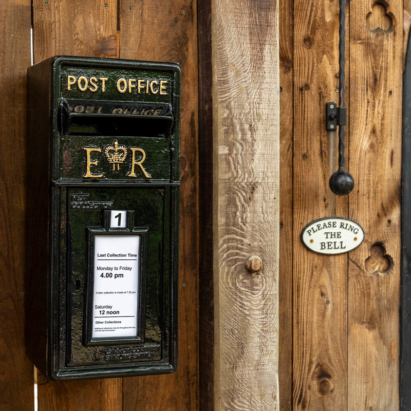 Black ER Wall Mounted Post Box