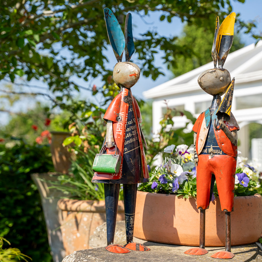 Pair of Metal Rabbit Ornaments - Forge & Foundry Limited