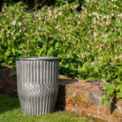Tall Galvanised Chevron Dolly Planters