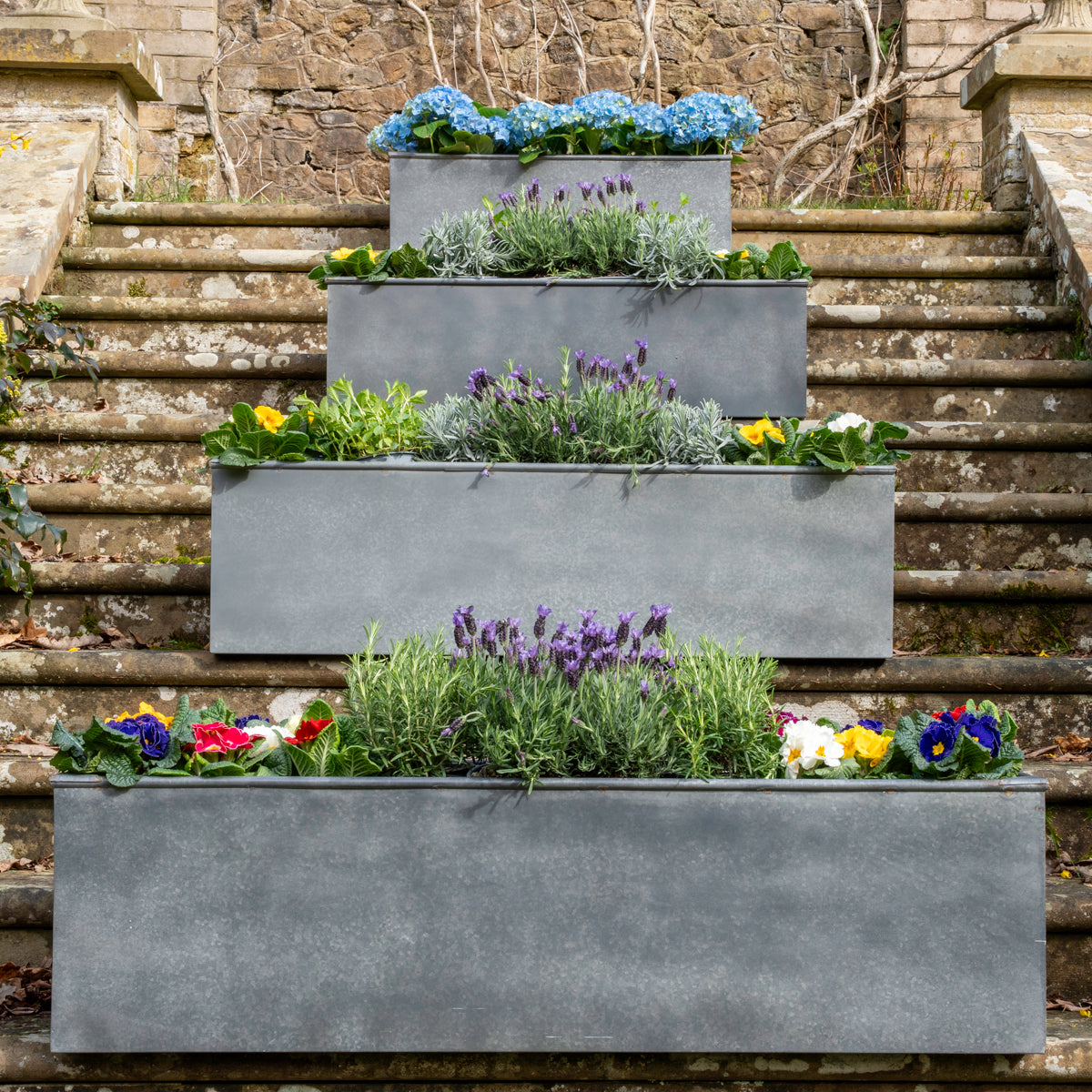 Metal Galvanised Garden Trough Planter | Available In Four Sizes ...