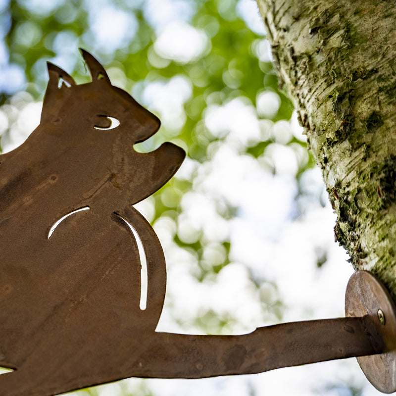 Squirrel Garden Ornament Laser Art Squirrel On A Branch - Forge & Foundry Limited