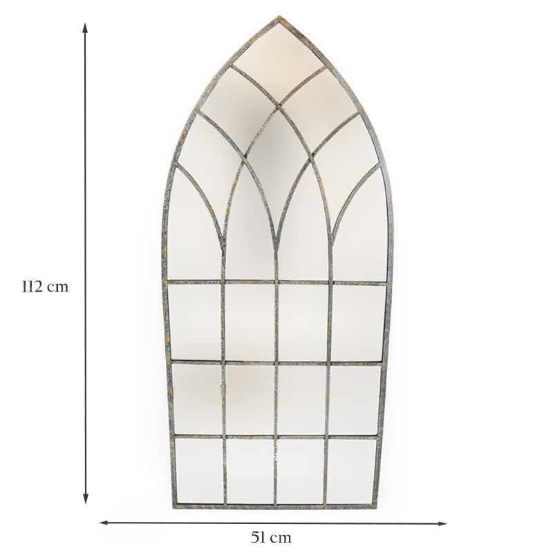 Tall Arched Metal Glass Mirror