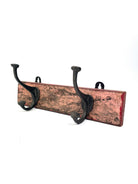 Vintage Metal Coat Hook on Wooden Base