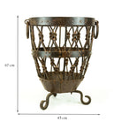 Large Hand Forged Wrought Iron Log Basket