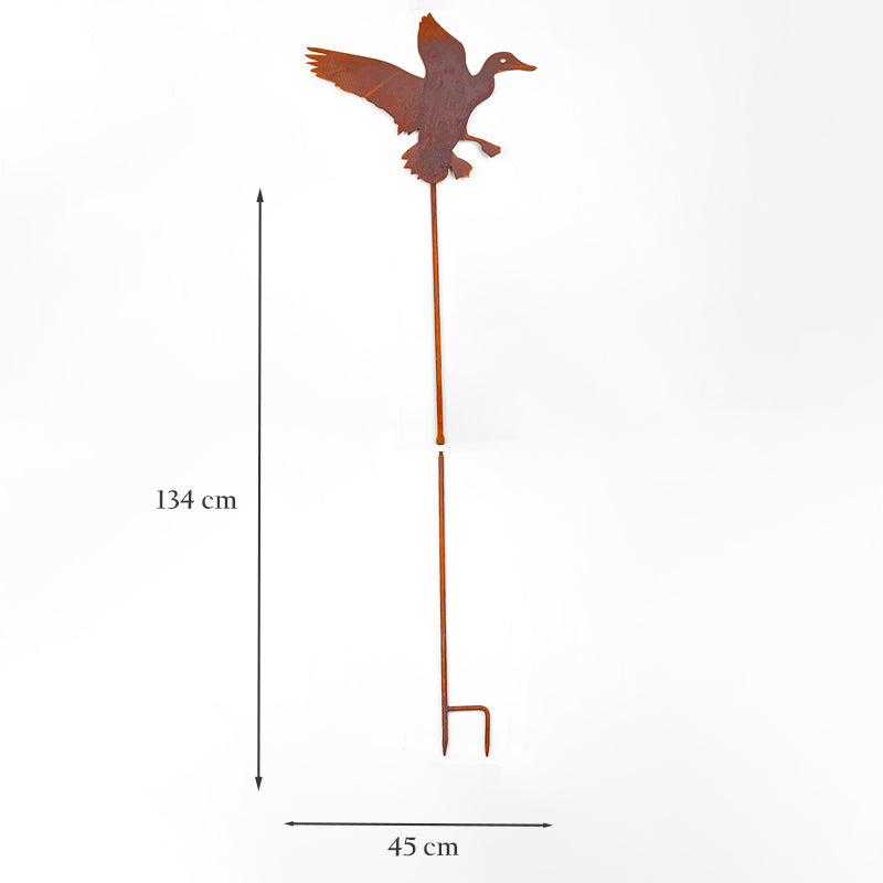 Flying Duck Garden Ornament Laser Art Duck On Stake - Forge & Foundry Limited