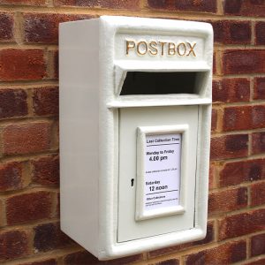 White Metal Post Box