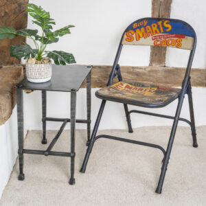 Vintage Folding Chair Hand Painted Industrial Style