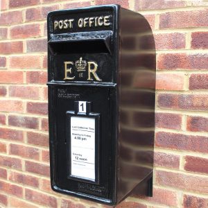 Black & Green Post Office British Post Box Red Royal Mail Replica ER White 