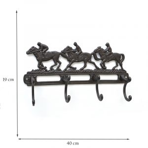 Four Piece Race Horse Coat Hook Rack