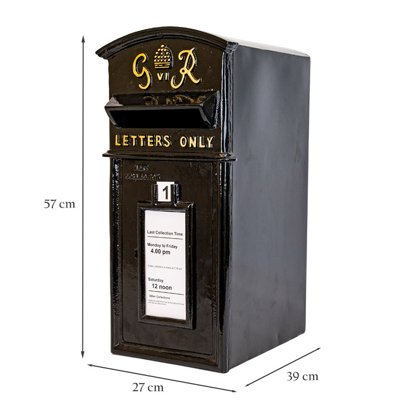 Black GR Post Box George Rex In Cast Iron | Forge & Foundry