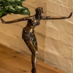 Brass Female Art Deco Dancer - Large Handmade Sculpture