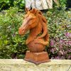 Pair of Cast Iron Horse Head Statues