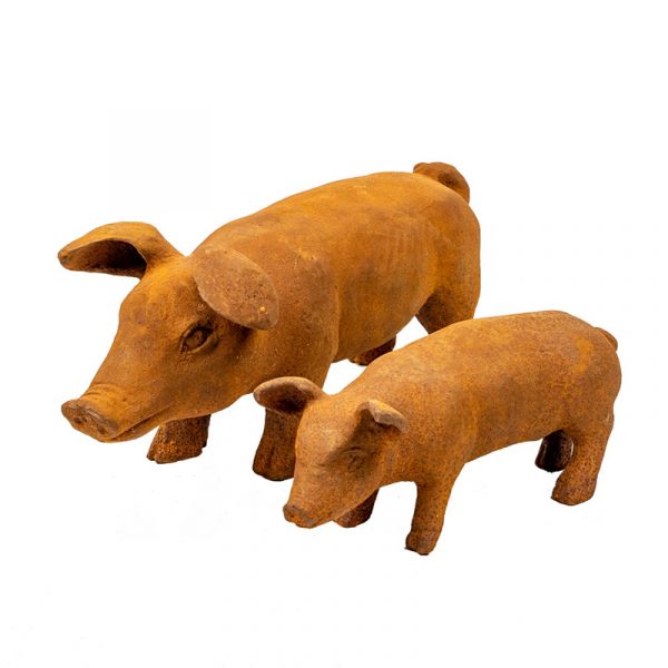 Rustic Outdoor Cast Iron Pig