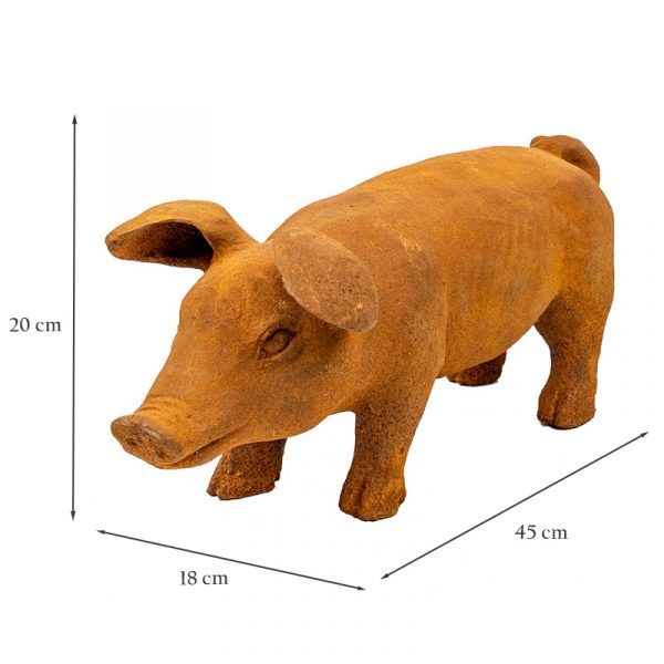 Rustic Outdoor Cast Iron Pig