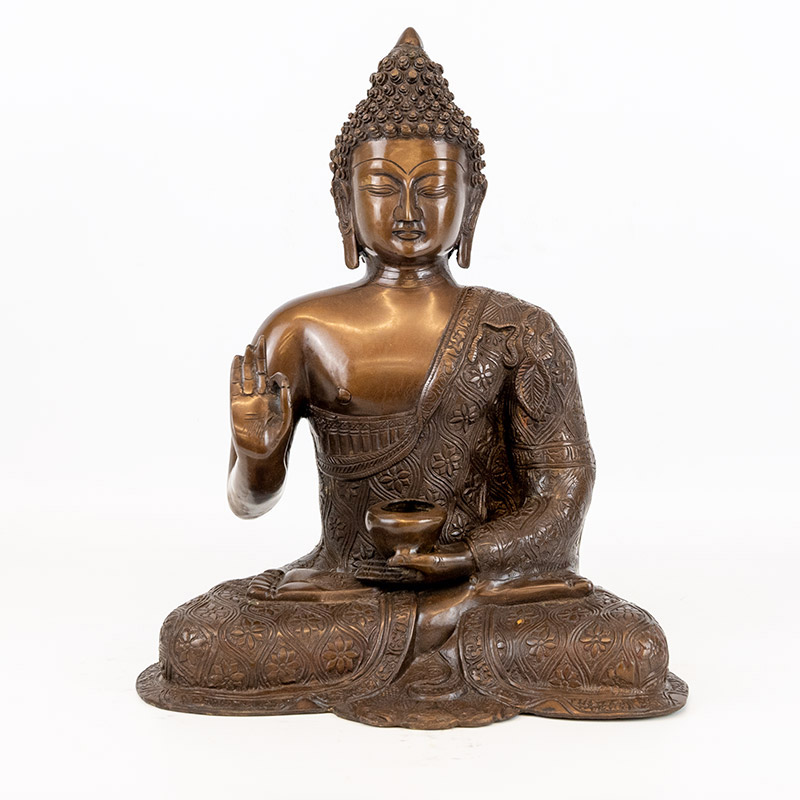 Serene Brass Sitting Buddha | Forge & Foundry