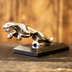 Stainless Steel Jaguar Ornament with Granite Base