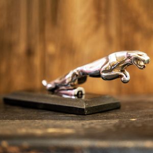 Stainless Steel Jaguar Ornament with Granite Base