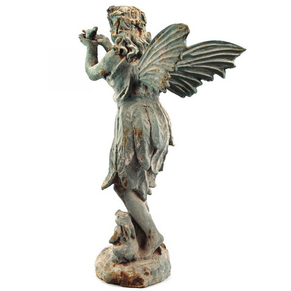 Cast Iron Fairy Verdigris Garden Statue