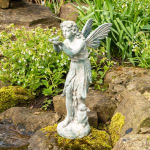Cast Iron Fairy Verdigris Garden Statue