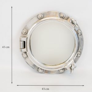 Large Indoor Cast Aluminium Porthole Mirror