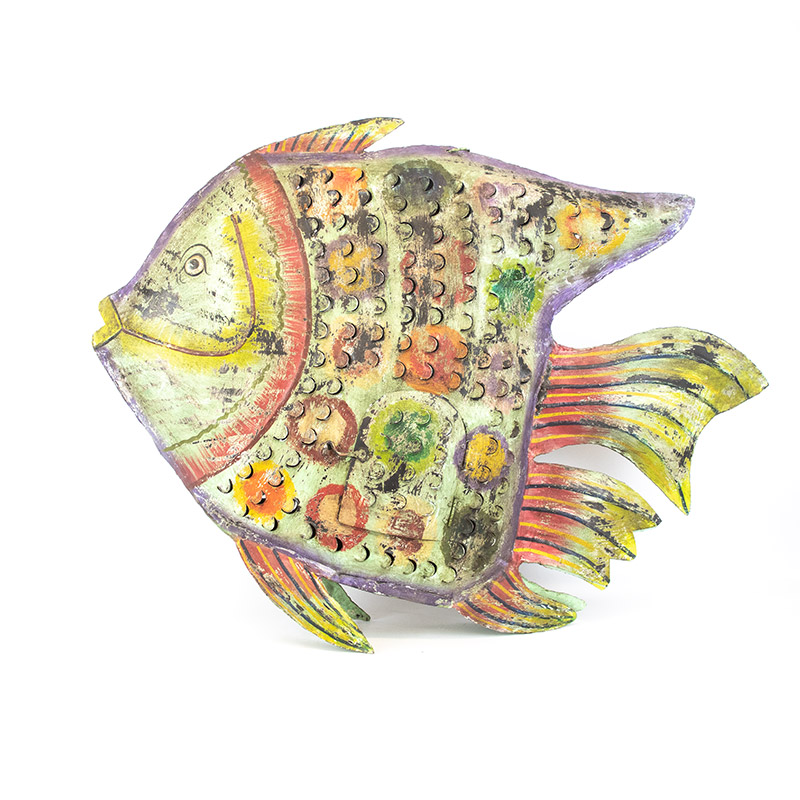 Hand Painted Metal Fish Lantern | Forge & Foundry