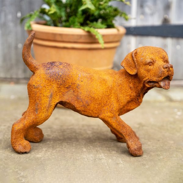 Pair of Cast Iron Puppy Dog Statues